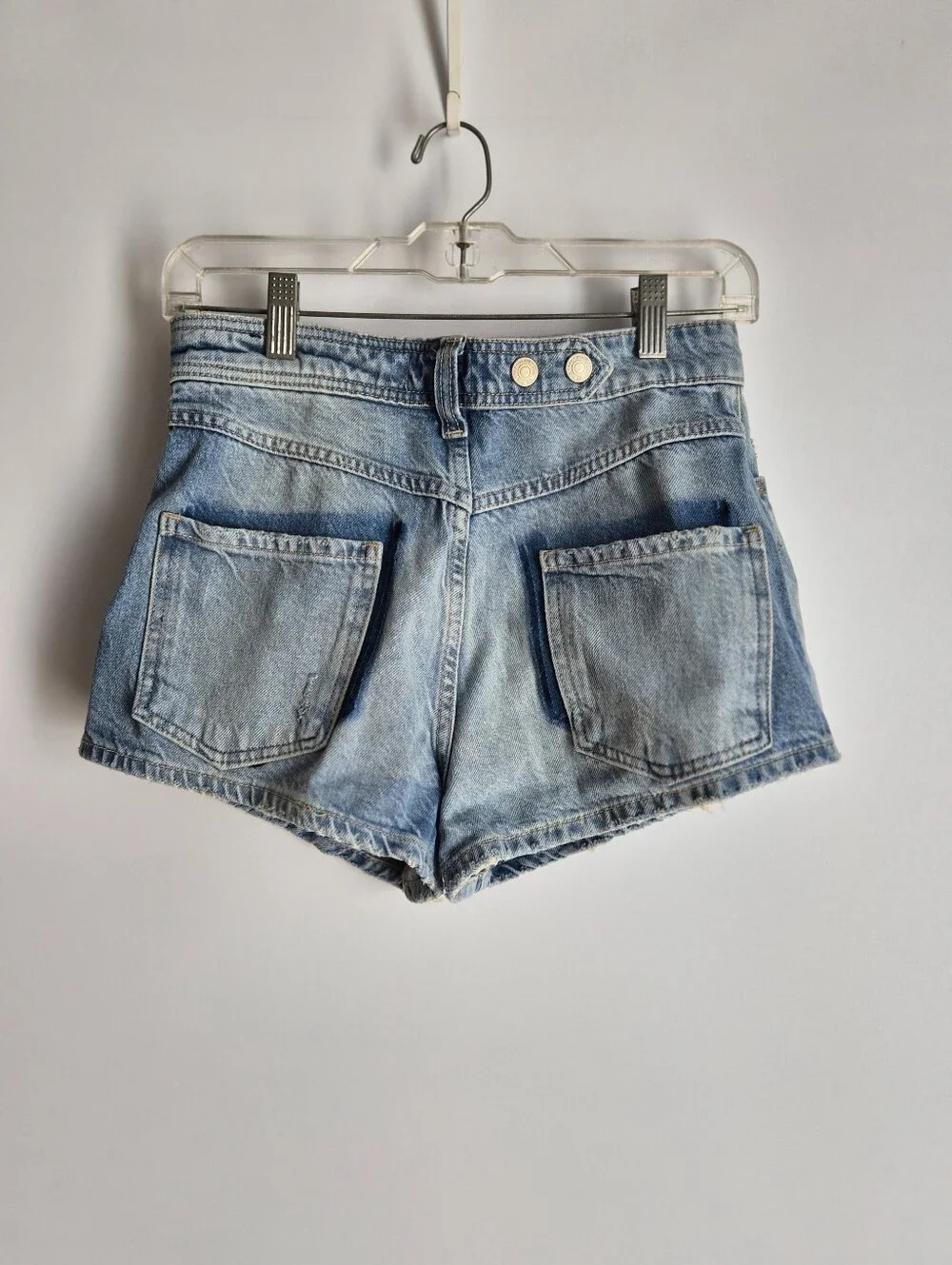 We The Free People Maxine Denim Crossover Skort Light Wash Size 25 Festival Boho